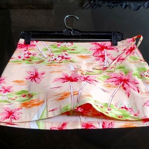 Necessary Objects pink print skort in medium regular 97% cotton